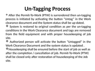 Maintenance - Work Permit Procedures, Self Permit, Permit on Phone ...