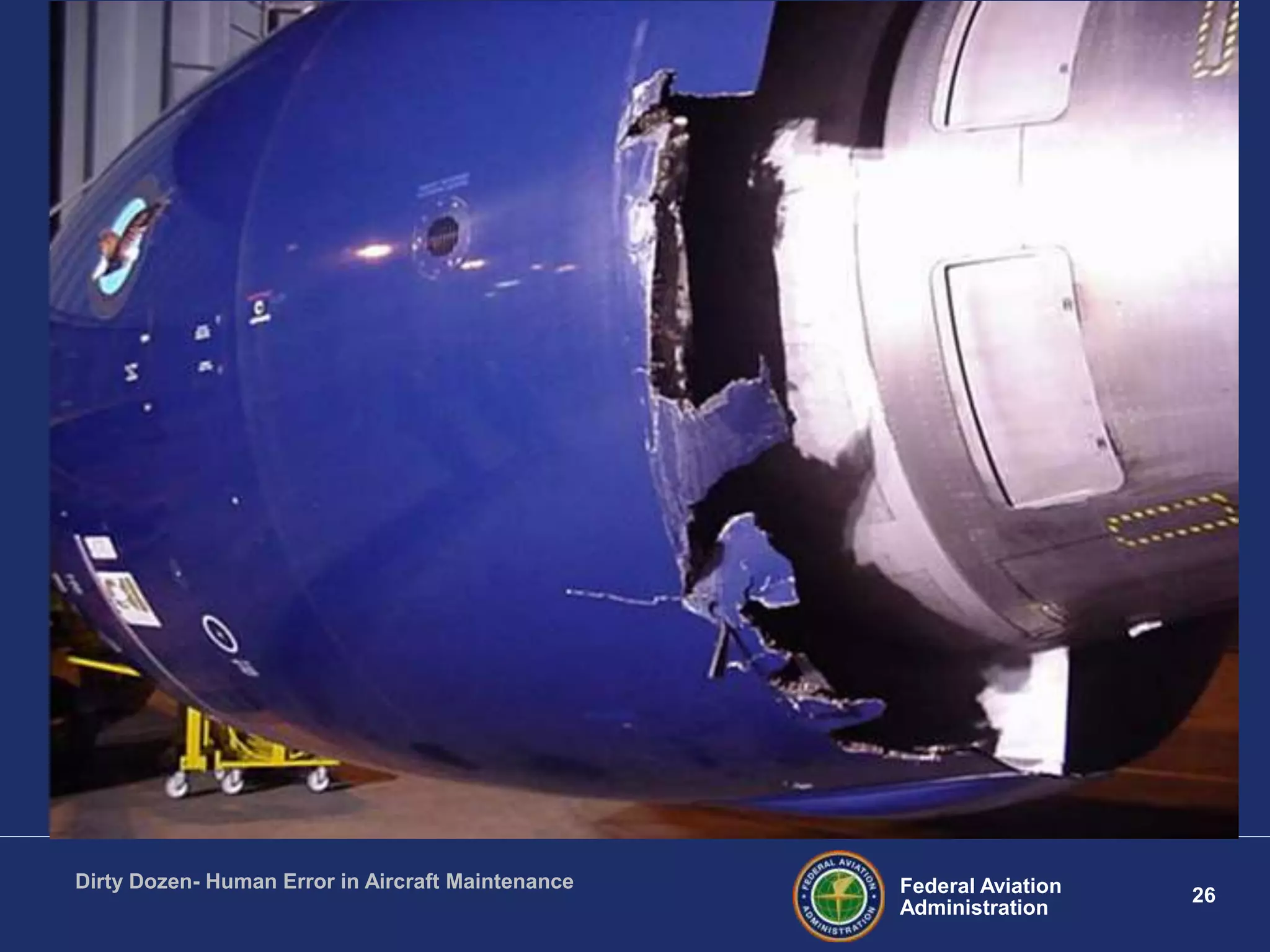 26Federal Aviation
Administration
Dirty Dozen- Human Error in Aircraft Maintenance
 