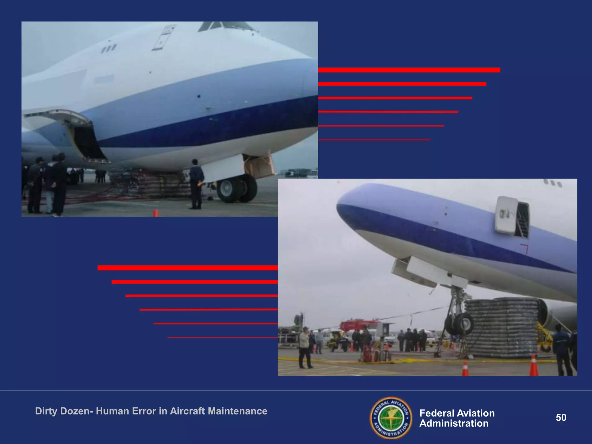 50Federal Aviation
Administration
Dirty Dozen- Human Error in Aircraft Maintenance
 