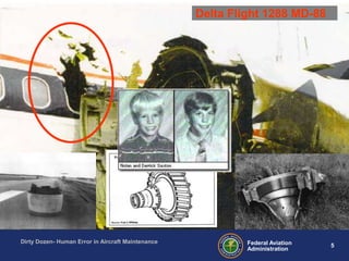 5Federal Aviation
Administration
Dirty Dozen- Human Error in Aircraft Maintenance
Delta Flight 1288 MD-88
 