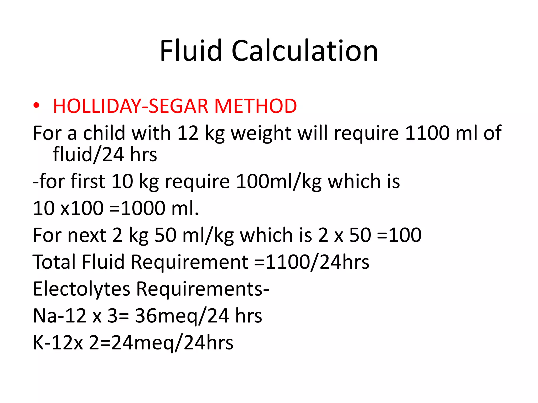 Maintenance fluid calculation PPT