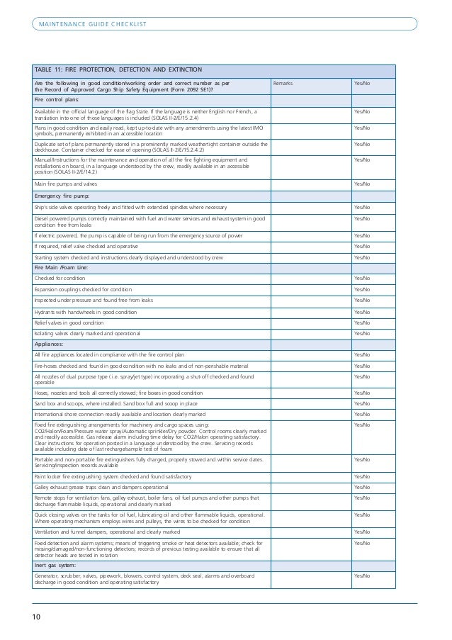 Maintenance Guide Checklist Rev1