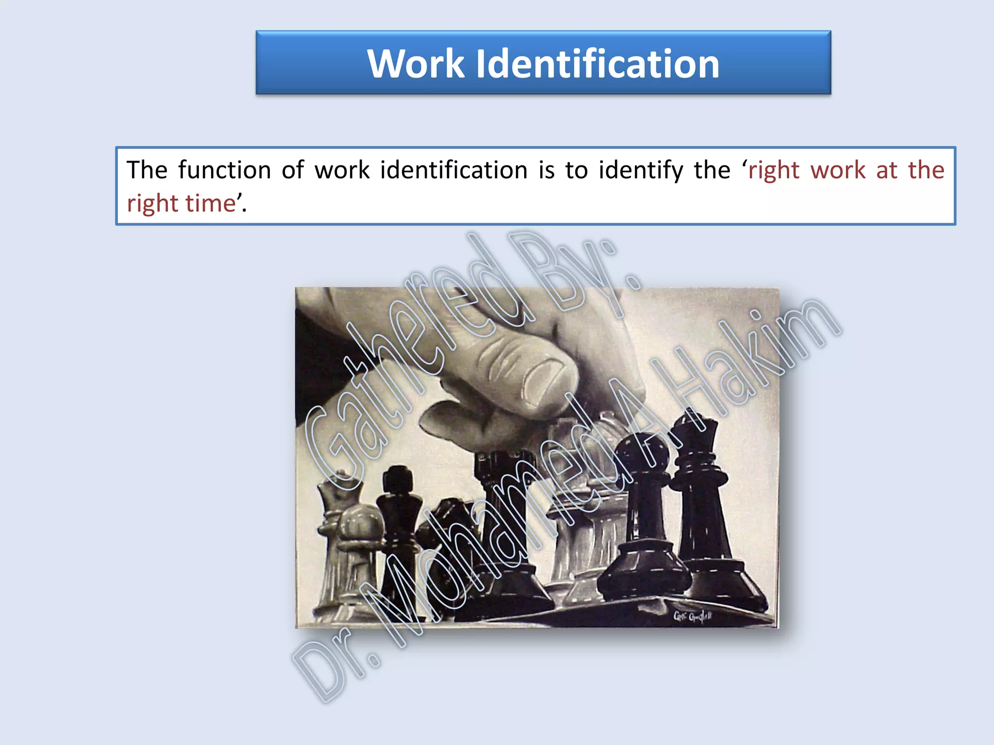 •The day-to-day execution of maintenance is addressed through the
seven elements of the Reliability Process:
1. Business Focus,
2. Work Identification,
3. Work Planning,
4. Work Scheduling,
5. Work Execution,
6. Follow-up,
7. Performance Analysis.
IntroductionReportingKPISuccessSummaryUtilizationBenchmark
Key performance indicators for each element are recommended.
IdentificationPlanningSchedulingExecutionFollowUpAnalysis
AssetReliabilityProcessPerformanceMetricsLeadingMeasuresResultMeasures
 