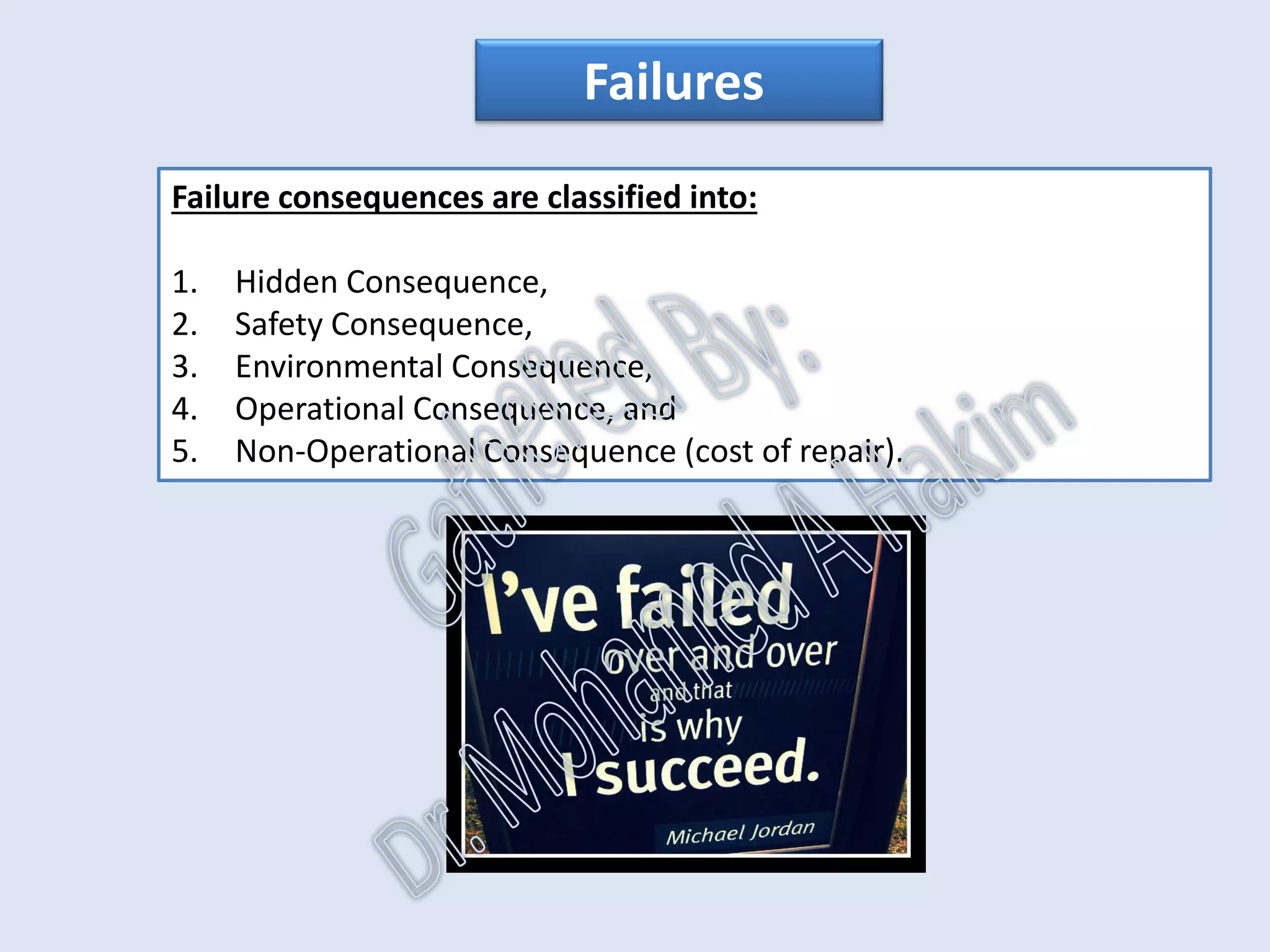 KPI’s of Maintenance Effectiveness
(Result Measures)
•The product of maintenance is reliability.
•A reliable asset is an asset that functions at the level of performance that
satisfies the needs of the user.
•Reliability is assessed by measuring failure
IntroductionReportingKPISuccessSummaryUtilizationBenchmark
FailuresCostsDowntime
AssetReliabilityProcessPerformanceMetricsLeadingMeasuresResultMeasures
 