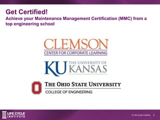 Maintenance Management Certification