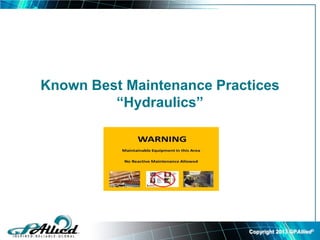 Maintenance of Hydraulic Systems | PDF