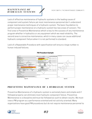 Maintenance of Hydraulic Systems | PDF