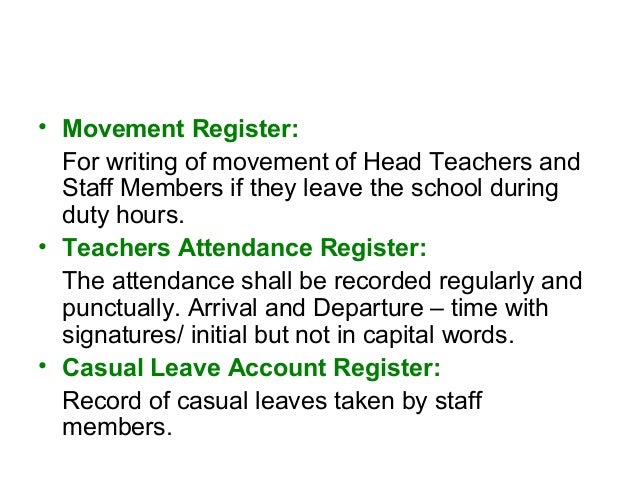 registers for schools