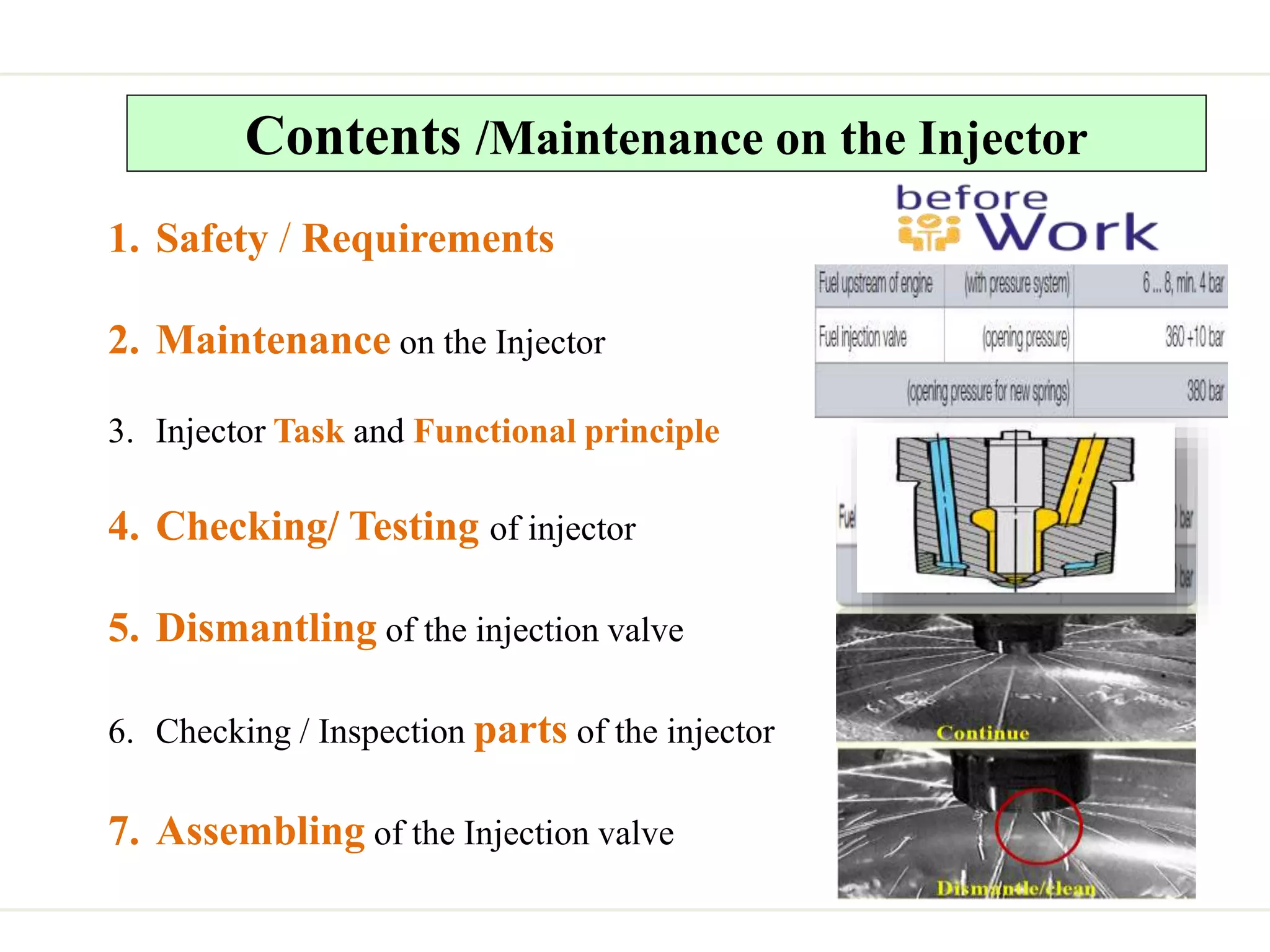 Maintenance on injecttor | PPT