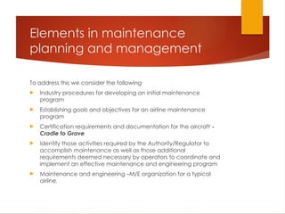 Typical Maintenance Task MAINTENANCE PLANING Fundamentals of maintenance | PPTX