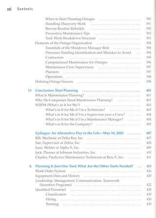 Maintenance planningscheduling