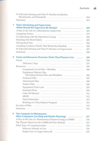 Maintenance planningscheduling