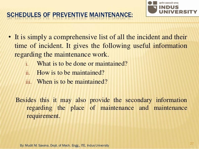 Maintenance Policies And Preventive Maintenance