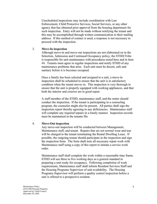 Maintenance policy PDF