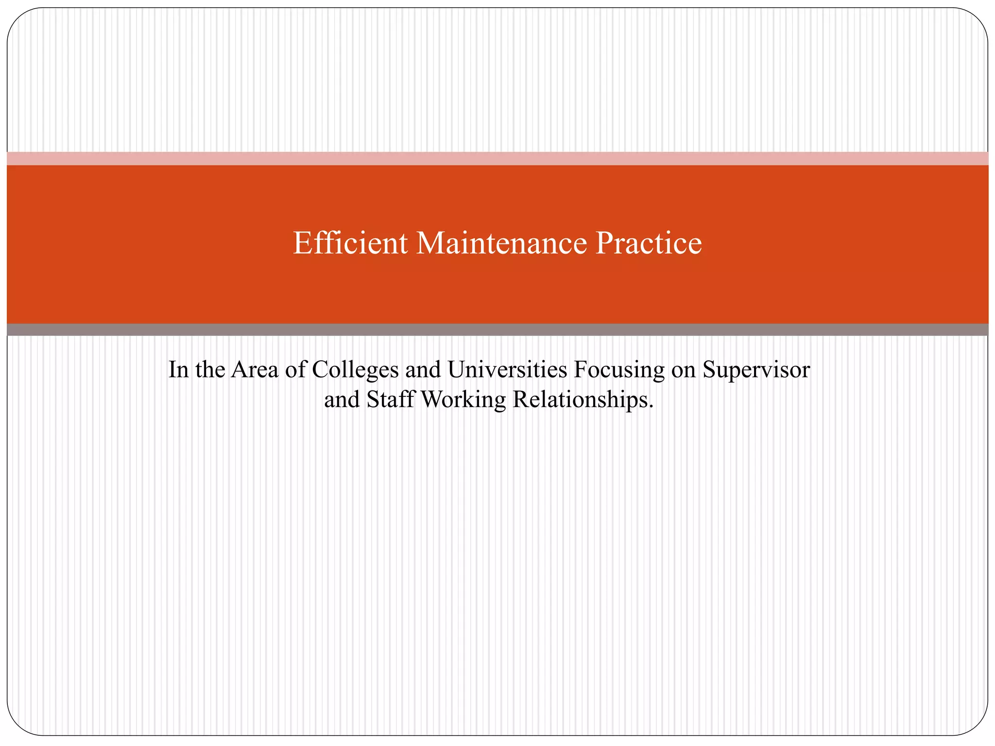 Maintenance ppt. | PPTX