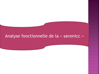 Analyse fonctionnelle de la « savonicc »
 
