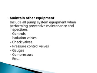 Maintenance Pump and operation on power plant | PPT