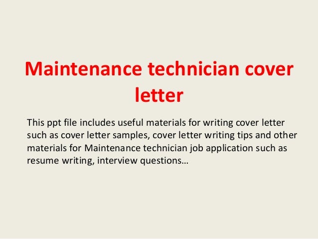 sample computer repair cover letter
