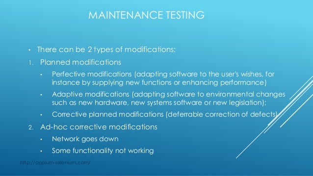 What Is Maintenance Testing : Software Testing Techniques Questions and ...