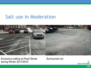Salt use in Moderation




Excessive salting at Pearl Street   Sunnycrest Lot
during Winter 2011/2012
                                                     138
 