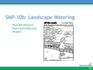 SMP-10b: Landscape Watering
 ▫ Plant Bed (Planter)    • Insert photo
 ▫ Rain Garden/Bioswale
 ▫ Meadow




                                           193
 