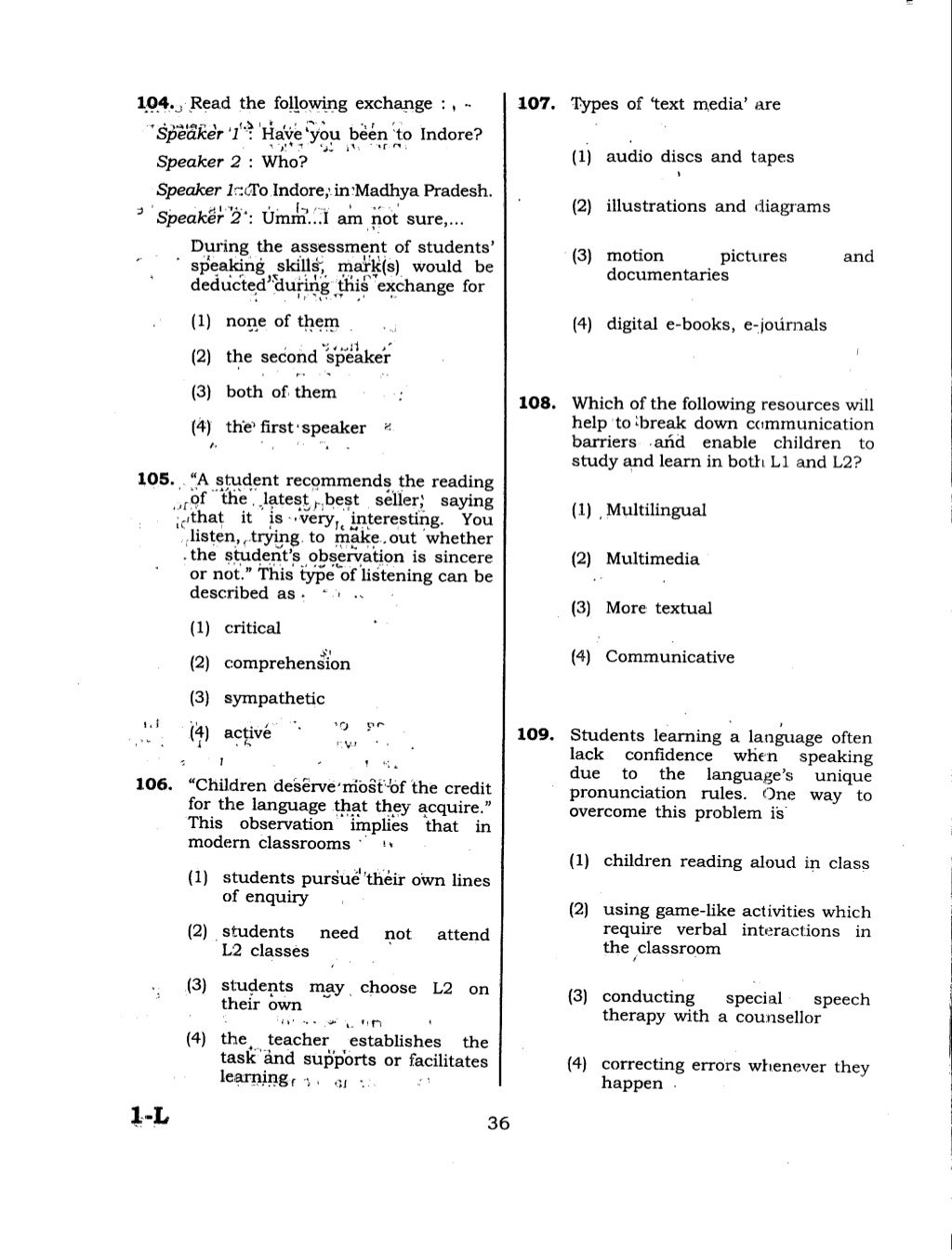 Main test booklet p1