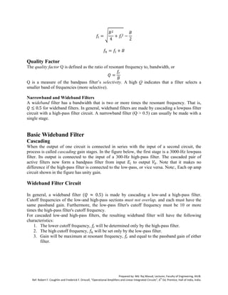 Operational Amplifier + Active Filters | PDF