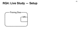 41
Training Data
10%
RQ4: Live Study — Setup
 