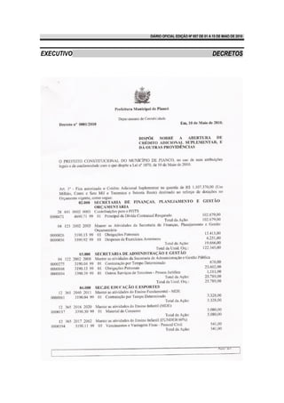 DIÁRIO OFICIAL EDIÇÃO Nº 857 DE 01 A 15 DE MAIO DE 2010



EXECUTIVO                                        DECRETOS
 