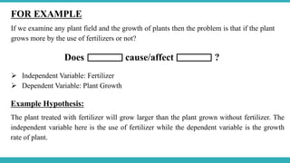 Variables Plant Example Experimental Design | PPTX