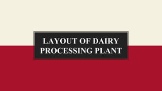 LAYOUT OF DAIRY
PROCESSING PLANT
 
