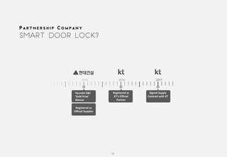 2015 2016 2017
Registered as
KT’s Official
Partner
Signed Supply
Contract with KT
Hyundai E&C
‘Gold Prize’
Winner
Registered as
Official Supplier
13
 