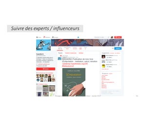 Enseigner	la	veille	informationnelle	- Elsa	Drevon	- Janvier	2017 55
Suivre	des	experts	/	influenceurs
 