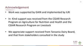 Food safety in Tanzania: Lessons from maize and dairy supply chains and policy recommendations