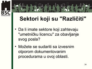 Sektori koji su  " Različiti " Da li imate sektore koji zahtevaju  " umetničku licencu "  za obavljanje svog posla ?  Možete se sudariti sa izvesnim otporom   dokumentovanim procedurama u ovoj oblasti . 