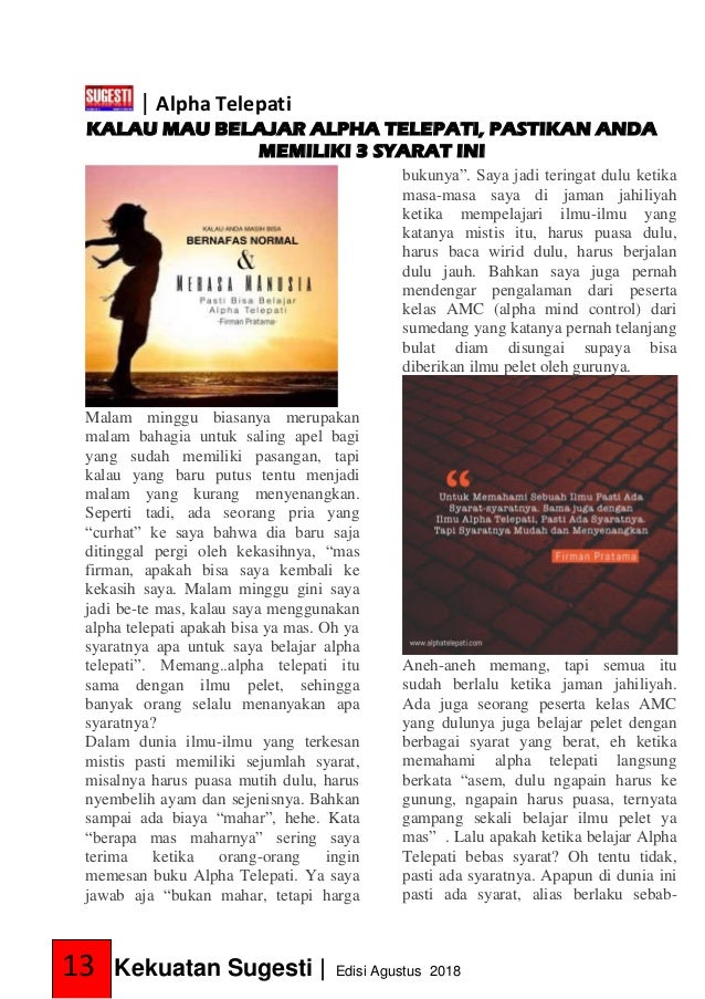 Majalah Kekuatan Sugesti Agustus 2018