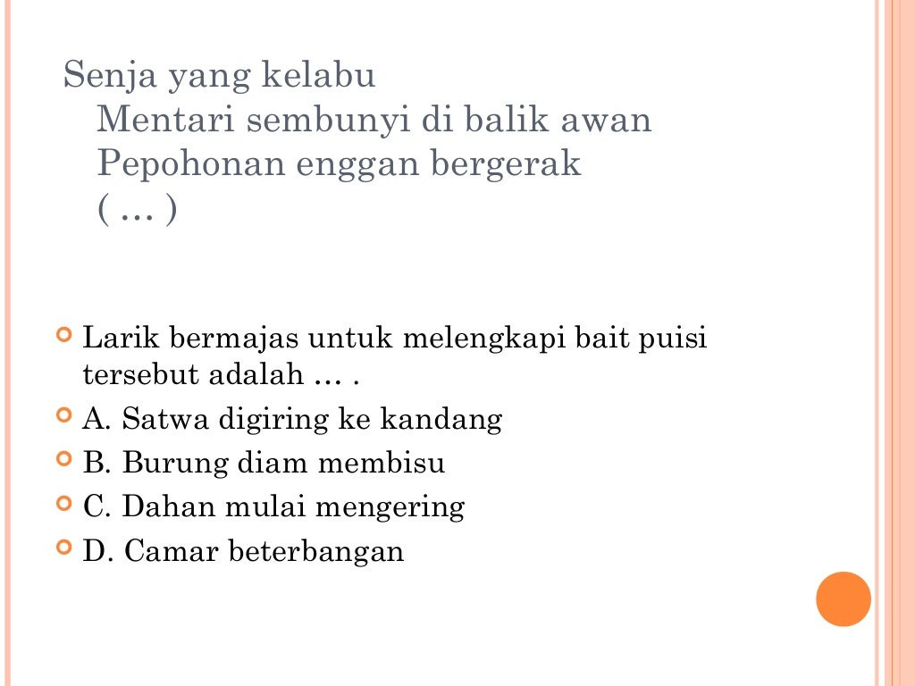 Contoh Majas dalam Puisi