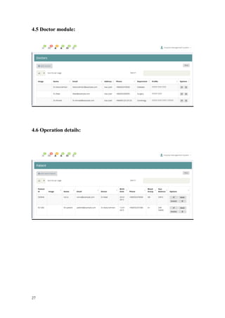 27
4.5 Doctor module:
4.6 Operation details:
 