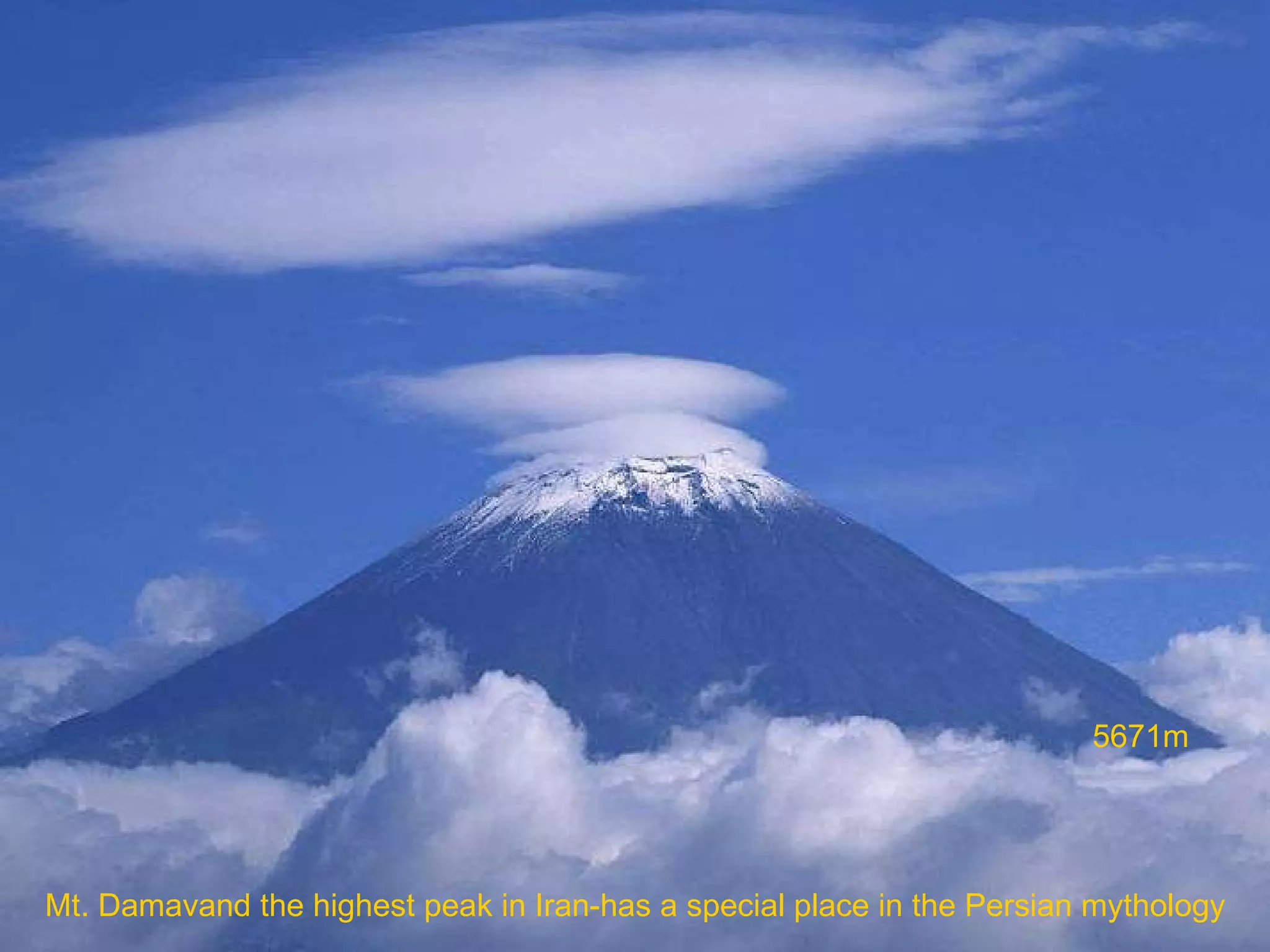 Mt. Damavand the highest peak in Iran-has a special place in the Persian mythology 5671m 