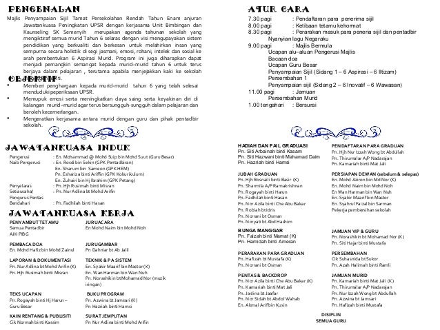 Majlis penyampaian sijil tamat persekolahan rendah