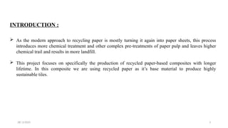 Paper based composite with reinforced material | PPTX