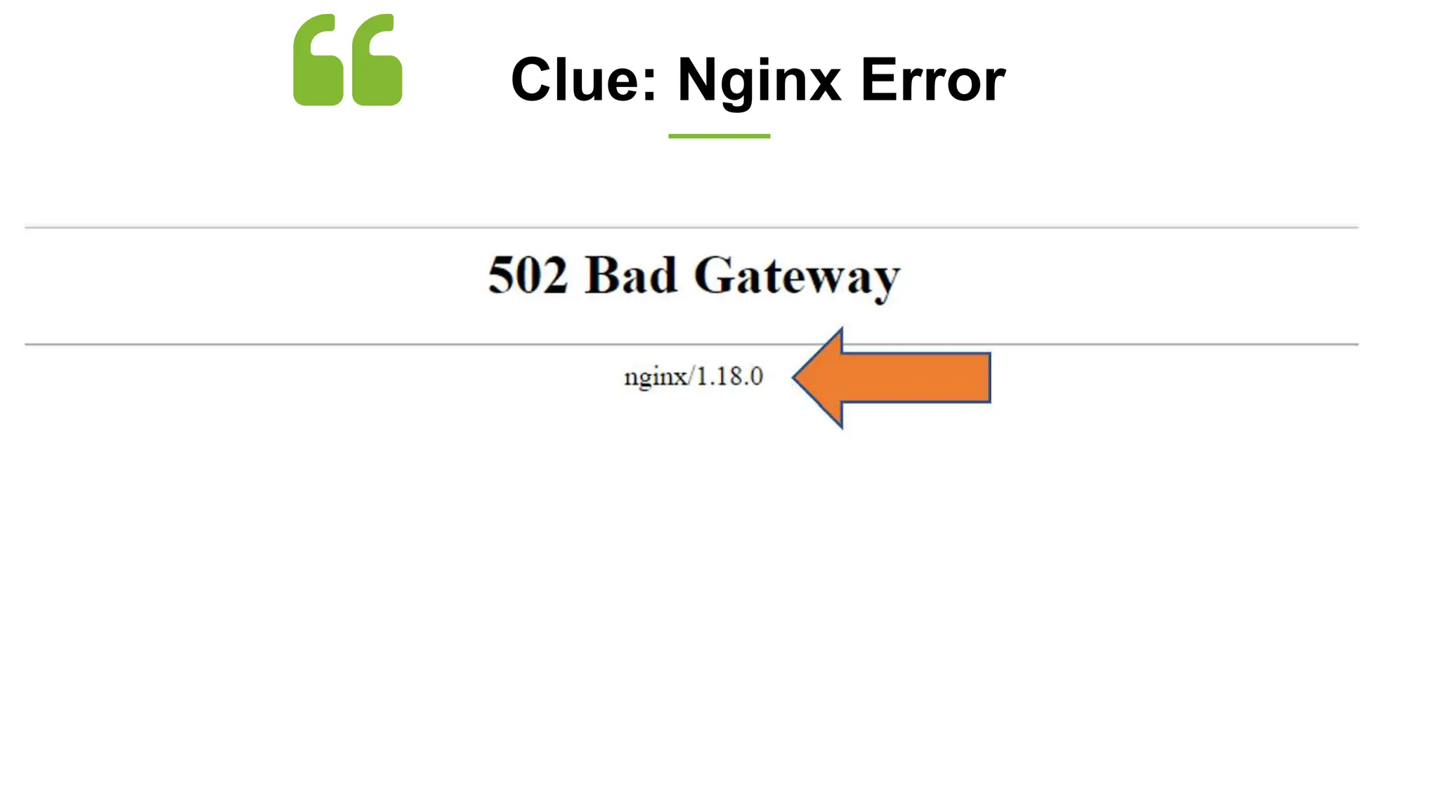 Clue: Nginx Error
 