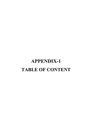 APPENDIX-1
TABLE OF CONTENT
 