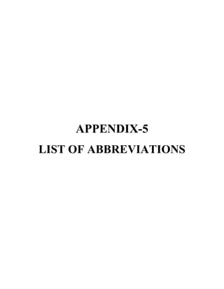 APPENDIX-5
LIST OF ABBREVIATIONS
 