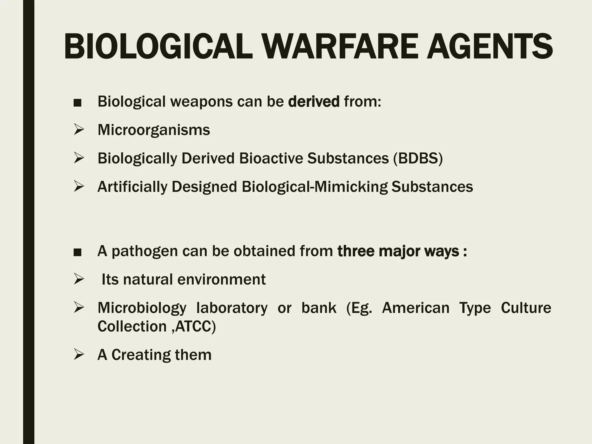 Major agents and their characteristics which has been | PPTX