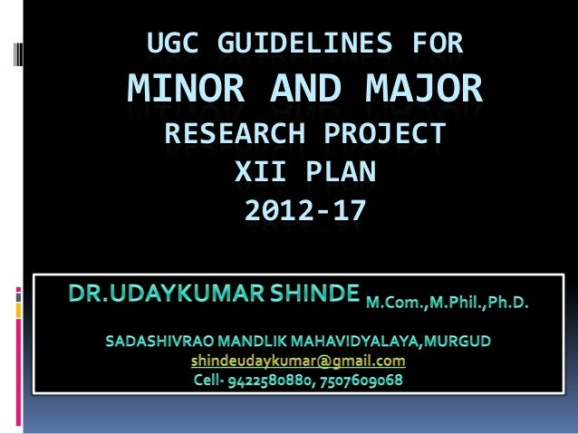 Research proposal ugc mrp