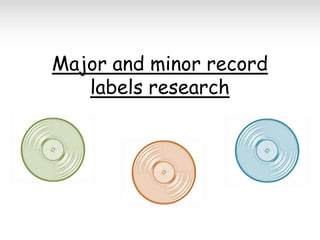Major and minor record
labels research

 