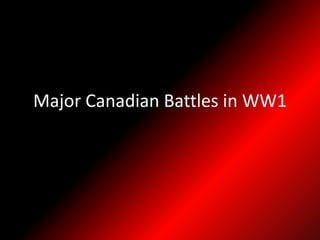 Major Canadian Battles in WW1 