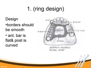 1. (ring design)
Design
•borders should
be smooth
• ant. bar is
flat& post is
curved
 