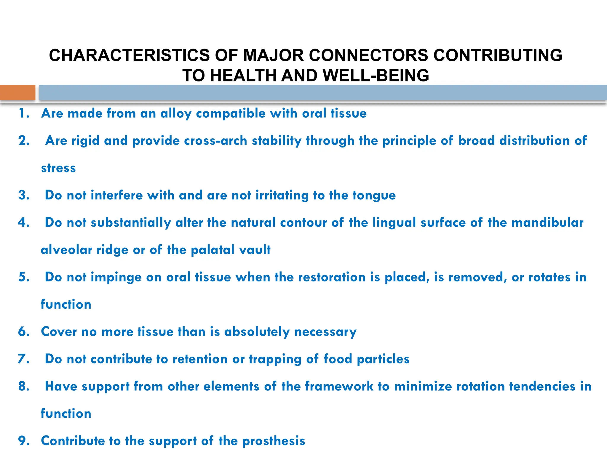 MAJOR connectors.pptx of removable partial denture | PPTX